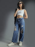 Women 90s Stretchable Distress Cotton Jeans