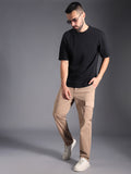 Men Relaxed Straight Leg Mid-Rise Cargos Trousers