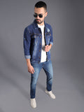 Spread Collar Long Sleeves Denim Jacket