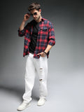 Men 90s Straight Fit Mid-Rise Mildly Distressed Cotton Jeans