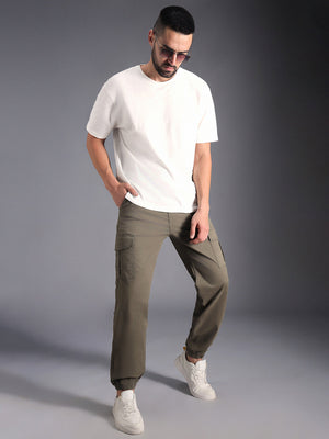 Men Relaxed Mid-Rise Cargo Joggers