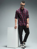 Classic Tartan Checks Spread Collar Long Sleeves Cotton Casual Shirt