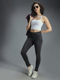 Women Skinny Fit High-Rise Clean Look Light Fade Stretchable Jeans