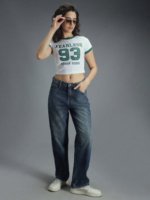 Women Straight Fit High Rise Clean Look Light Fade Pure Cotton Jeans