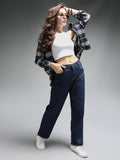 Women Straight Fit High-Rise Clean Look Stretchable Jeans