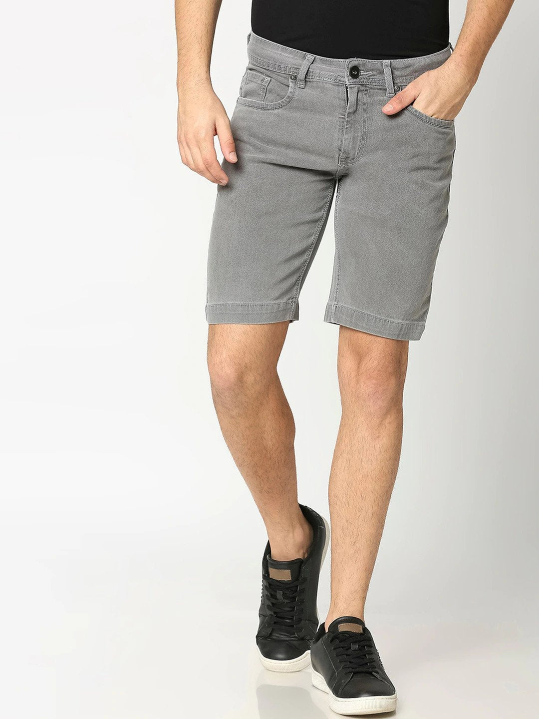 Men Mid-Rise Slim Fit Denim Shorts