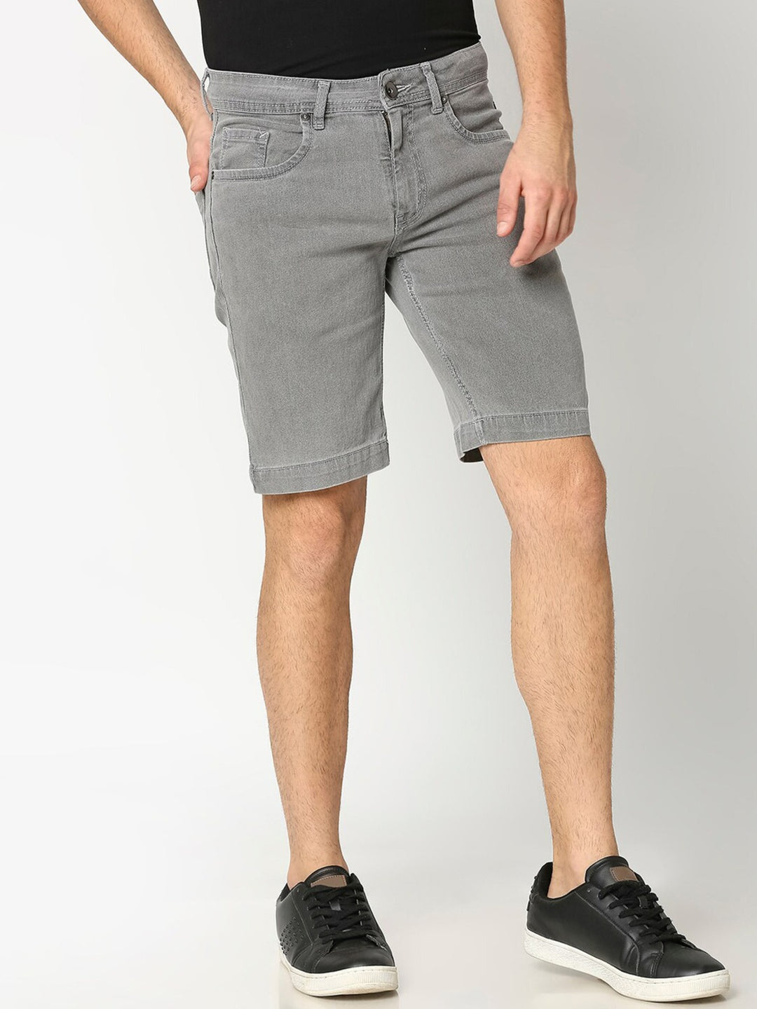 Men Mid-Rise Slim Fit Denim Shorts