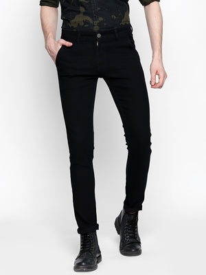 Men Black Slim Fit Mid-Rise Clean Look Stretchable Jeans