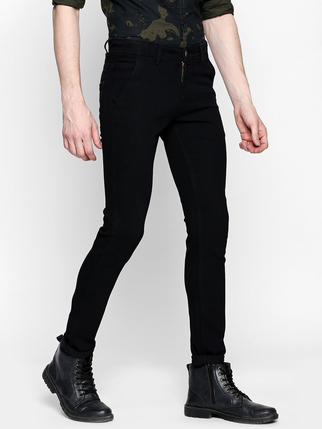 Men Black Slim Fit Mid-Rise Clean Look Stretchable Jeans