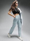 Women Straight Fit High-Rise Clean Look Stretchable Jeans