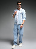 Men Straight Fit Mid-Rise Clean Look Cotton Jeans