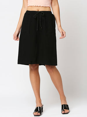 Knee Length Pure Cotton A-Line Skirt