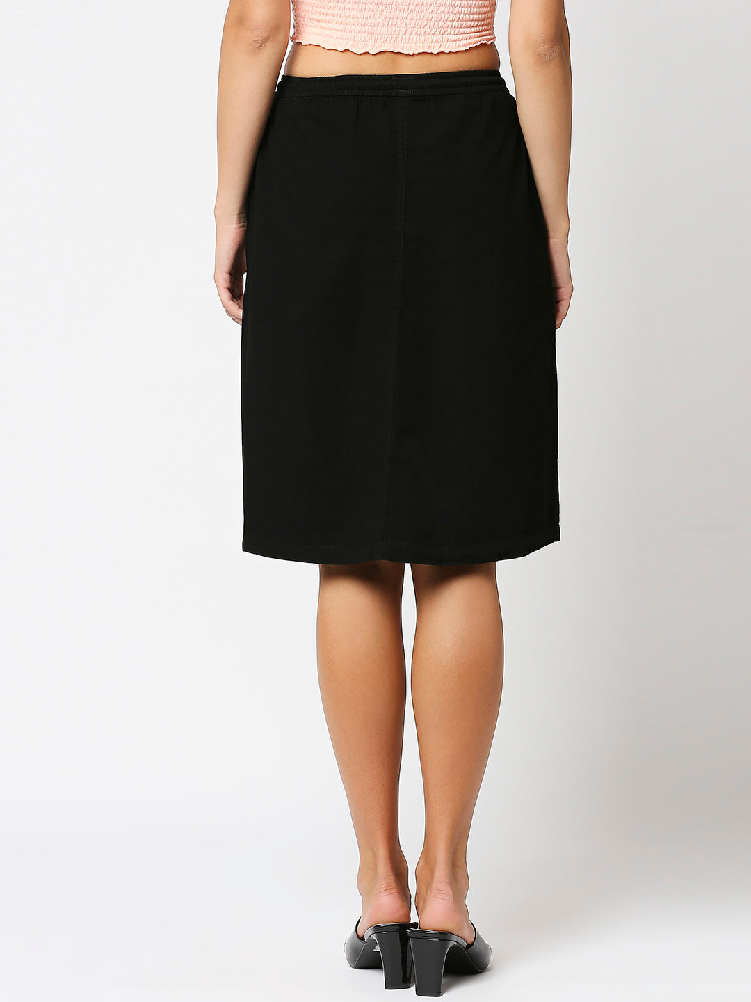 Knee Length Pure Cotton A-Line Skirt