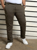 Plus Size Men Cotton Solid Regular Fit Mid-Rise Trouser