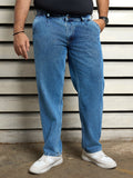 Plus Size Men Cotton Relaxed Fit Mid-Rise Non Stretchable Jeans