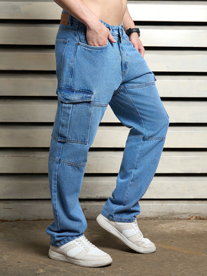 Men Cotton Straight Fit Mid-rise Non Stretchable Jeans