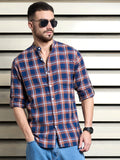 Men Cotton Spread Collar Short Sleeves Regular Fit Casual Shirt