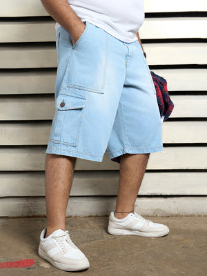 Men Cotton Plus size Relaxed Fit Mid-Rise Casual Shorts