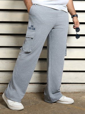 Men Plus Size Regular Fit Stretchable Joggers Trackpants