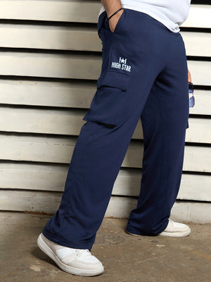 Men Plus Size Regular Fit Stretchable Joggers Trackpants