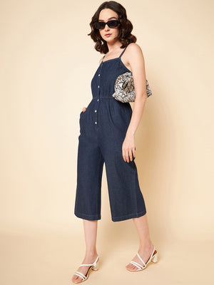 Pure Cotton Sleeveless Culotte Jumpsuit