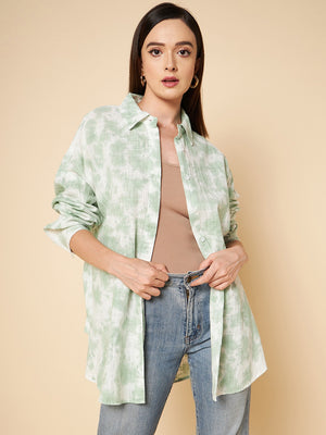 Oversized Tye Dye Pint Cotton Casual Shirt