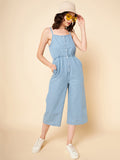 Pure Cotton Sleeveless Culotte Jumpsuit