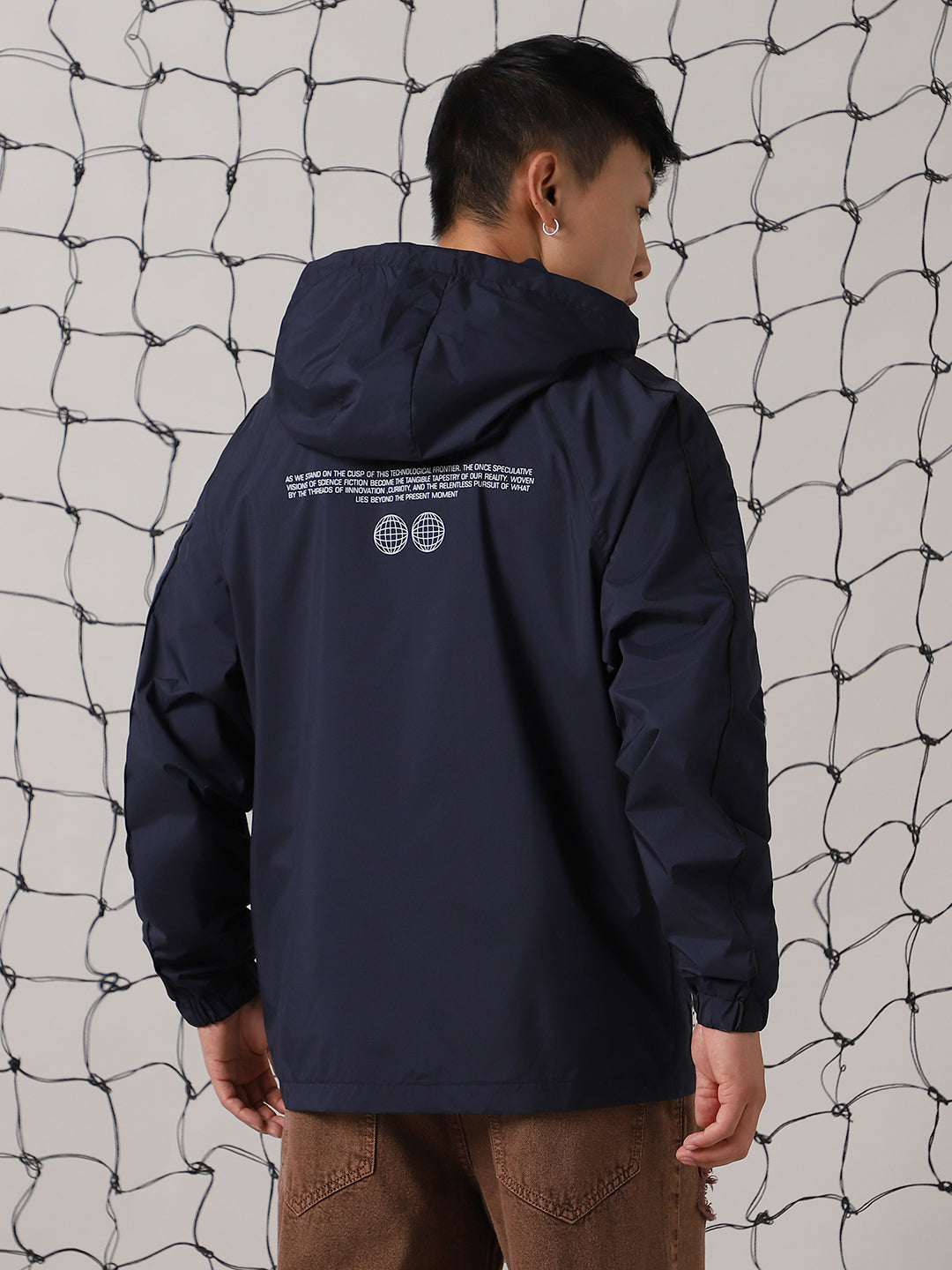 Hubberholme men Printed Lightweight oversized hooded Jacket