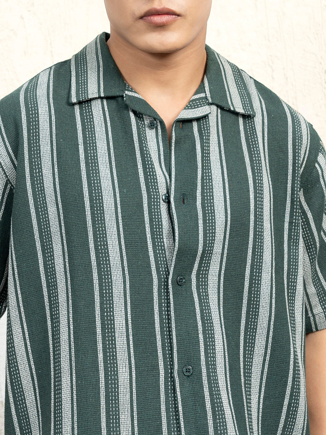 Hubberholme Men Standard Spread Collar Striped Cotton Oversized Casual Shirt