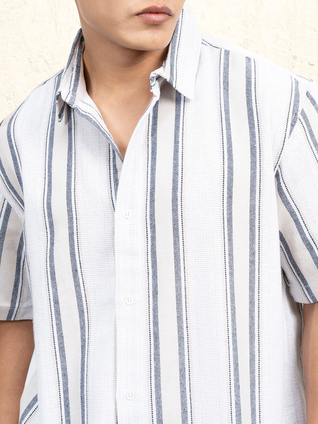 Hubberholme Men Standard Spread Collar Striped Cotton Oversized Casual Shirt