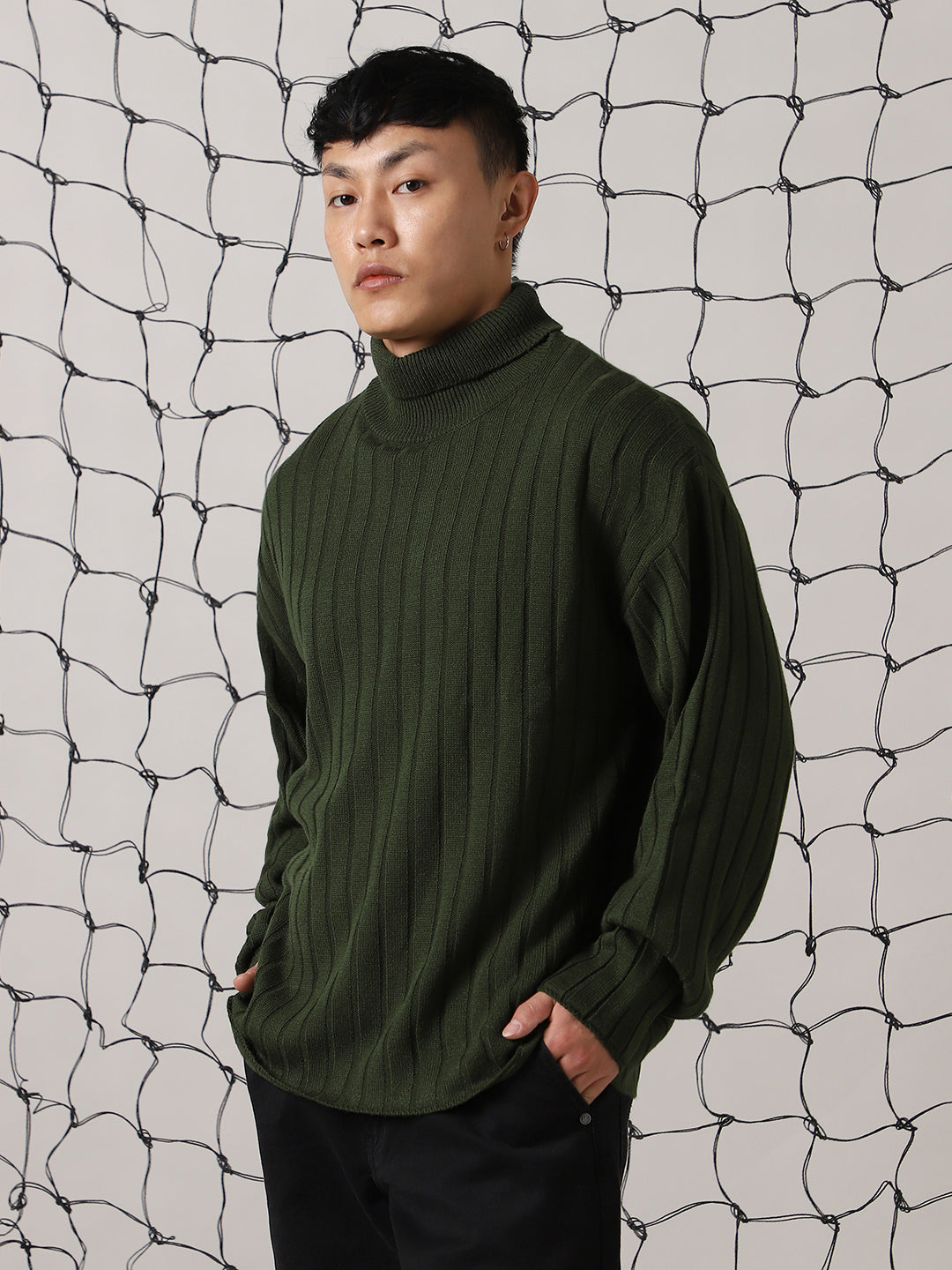 Hubberholme Men Self Design Round Neck Pullover Sweater