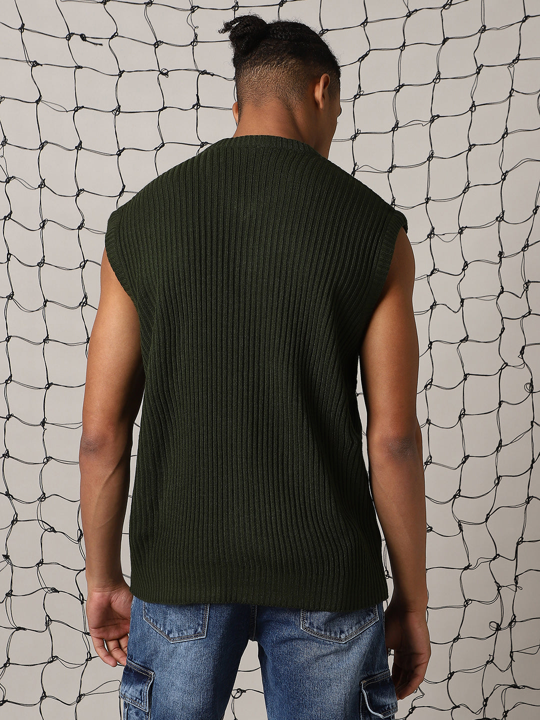 Hubberholme Men V neck Sleeveless Vest Relaxed Fit Pullover