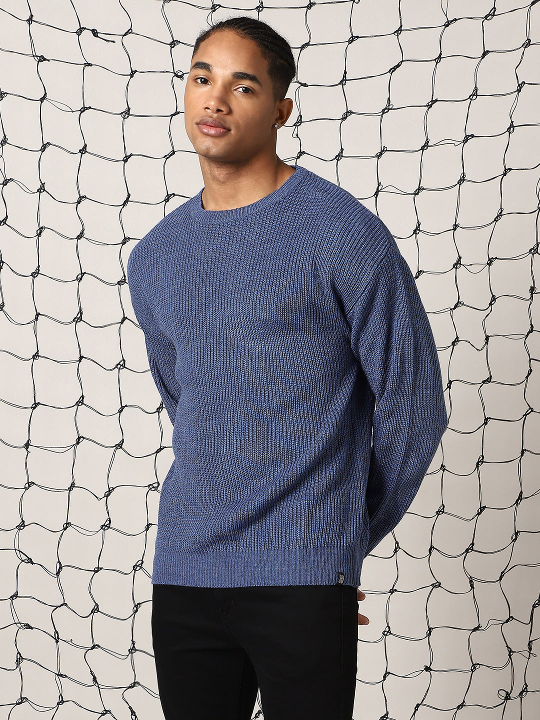 Hubberholme Stractured Relaxed Fit Men Pullover