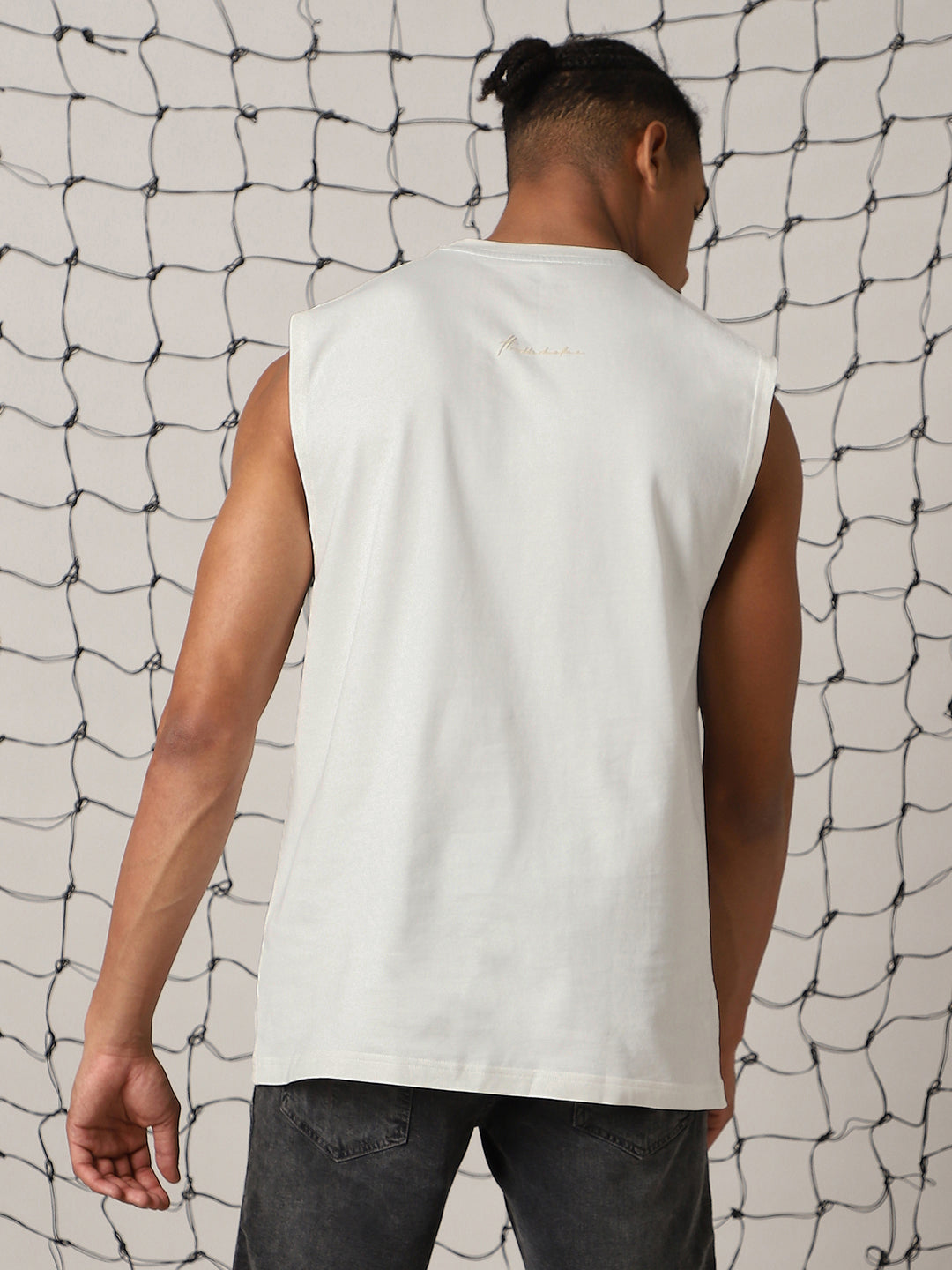 Hubberholme Men Round Neck Cotton Oversized Vest Sleeveless T-shirt