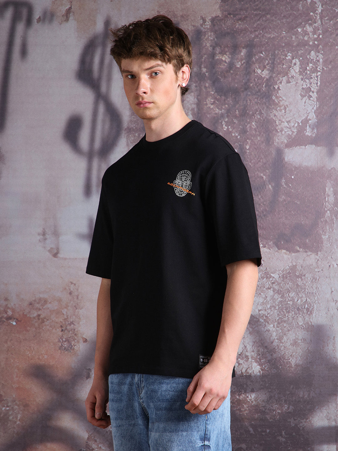 Hubberholme Men Printed Oversized  Half Sleeves Tshirts