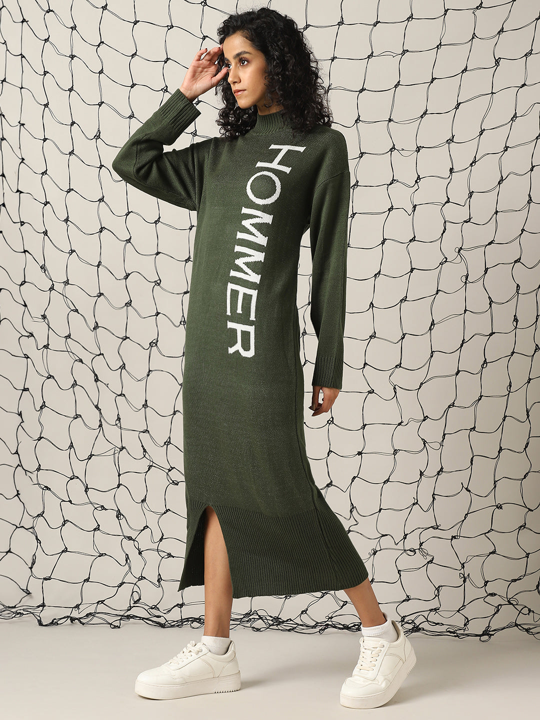 Hubberholme Maxi Straight Typography With Slit Dress