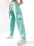 Hubberholme Women Colourblocked Jogger High-Rise  Casual Track Pants