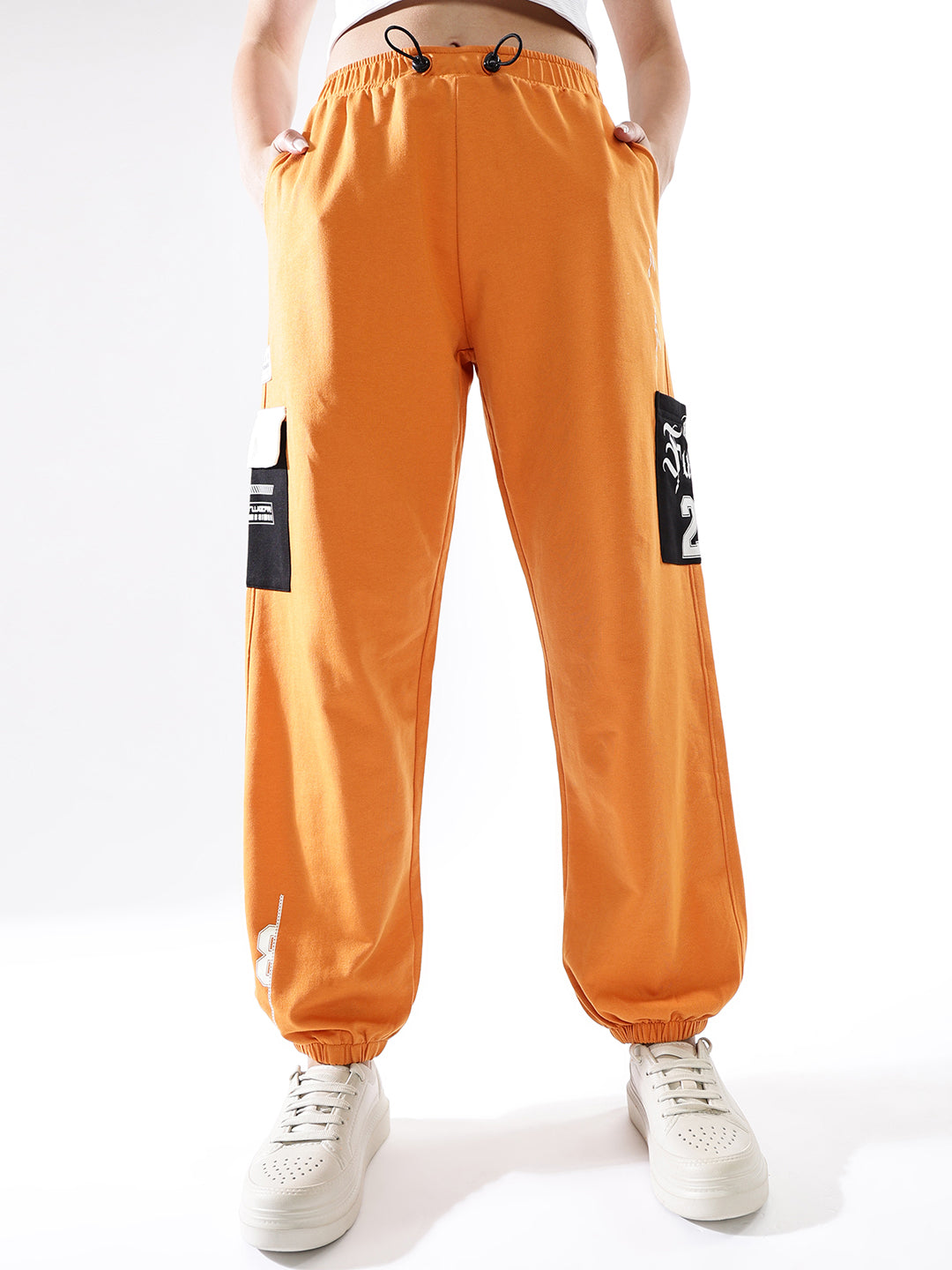 Hubberholme Women Colourblocked Jogger High-Rise  Casual Track Pants