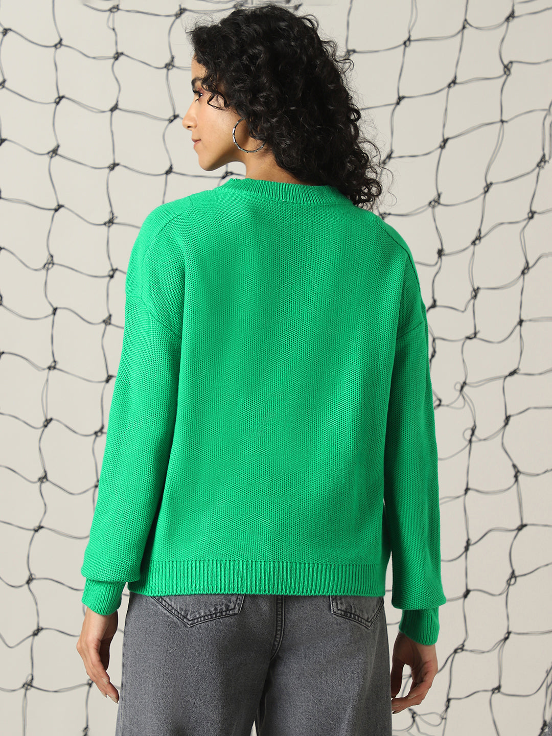 Hubberholme Women Relax Fit Contrast Stitch Detail Pullover