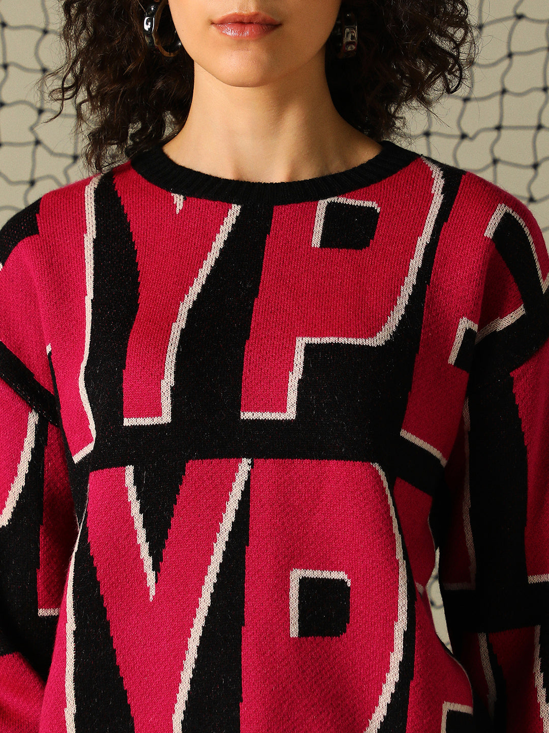 Hubberholme Women Typography Printed Boxy Fit Pullover