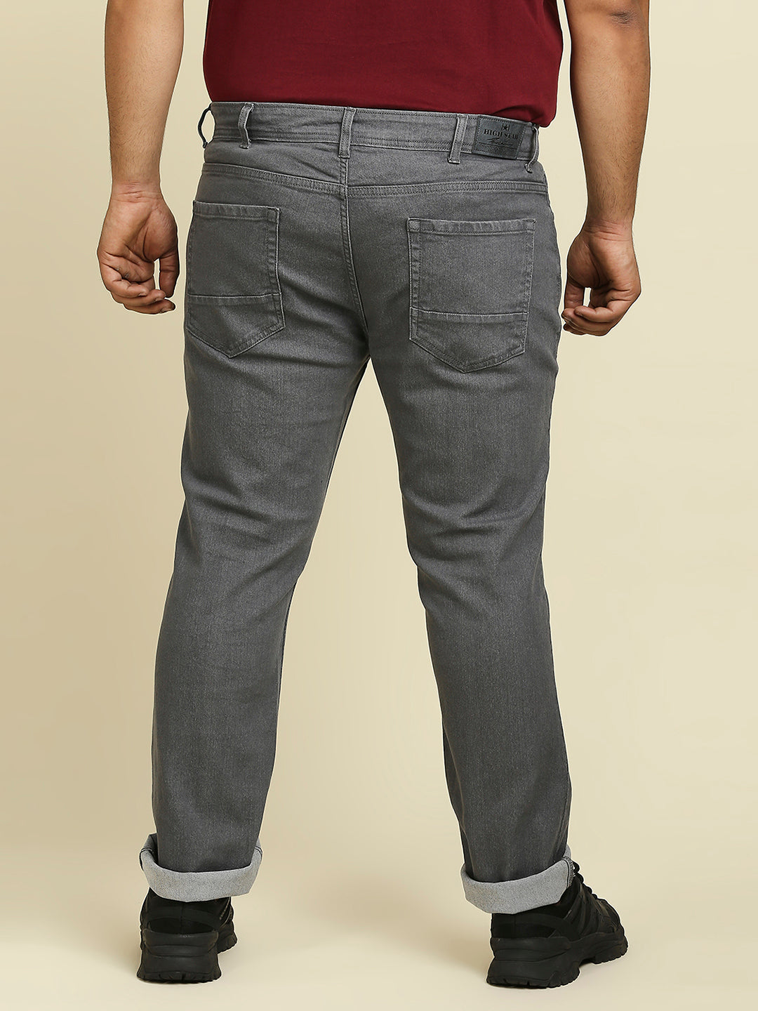 Men Grey Plus Size Slim Fit Stretchable Jeans