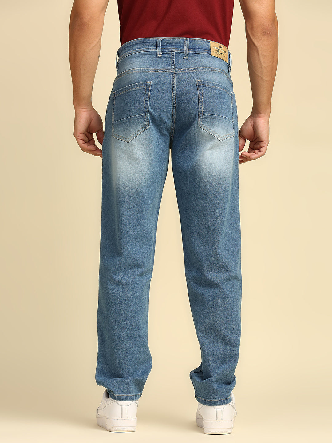 Men Blue Relaxed Tapered Fit Heavy Fade Jeans