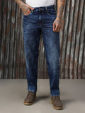 Men Washed Cotton Tapered Fit Mid- Rise   Jeans