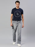 Men Grey Bootcut Light Fade Stretchable Cotton Jeans