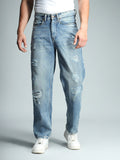 Men Highly Distressed Light Fade Stretchable Jeans