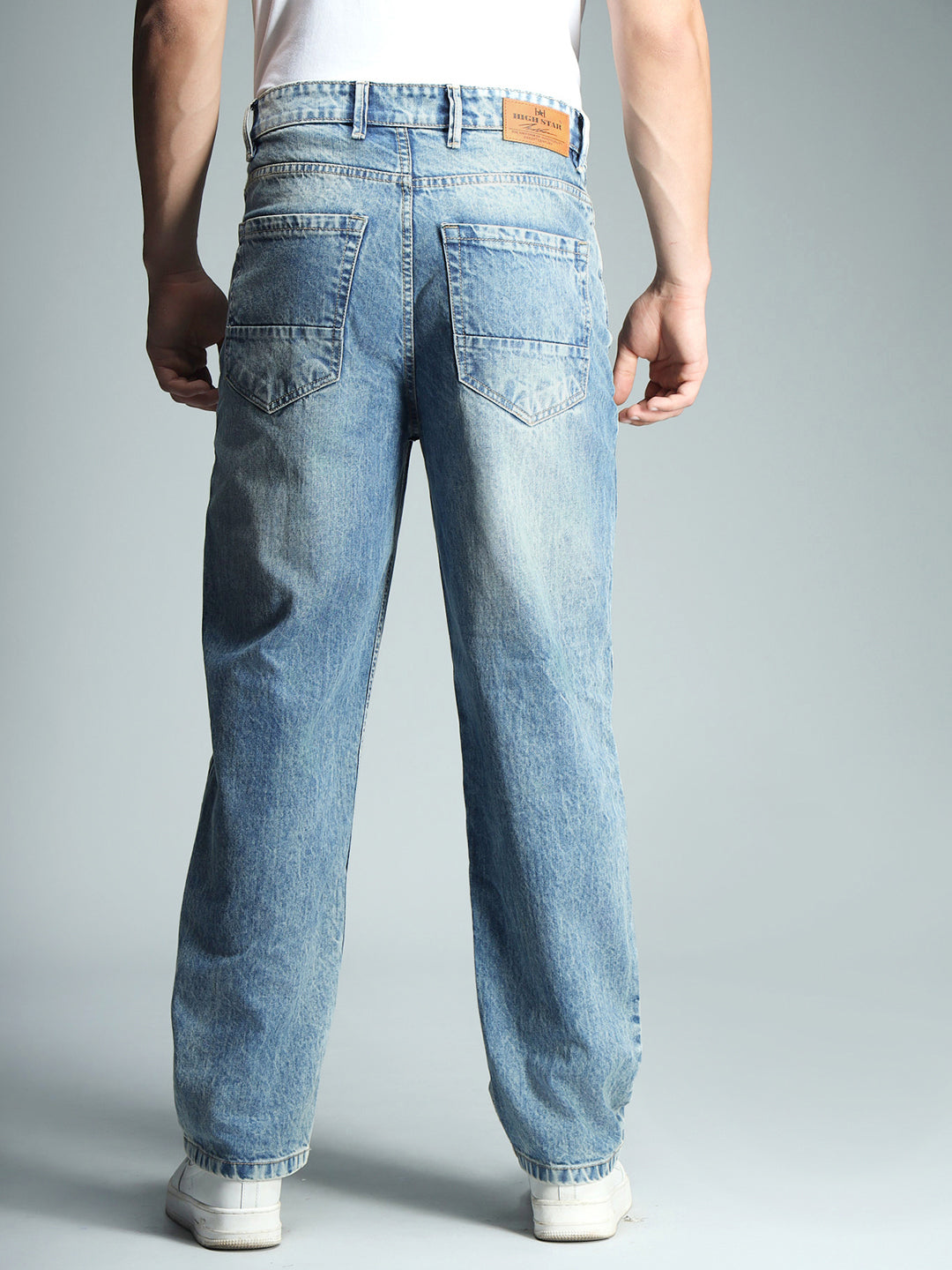 Men Highly Distressed Light Fade Stretchable Jeans