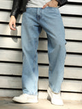 Men Relaxed Fit Clean Look Cotton Jeans