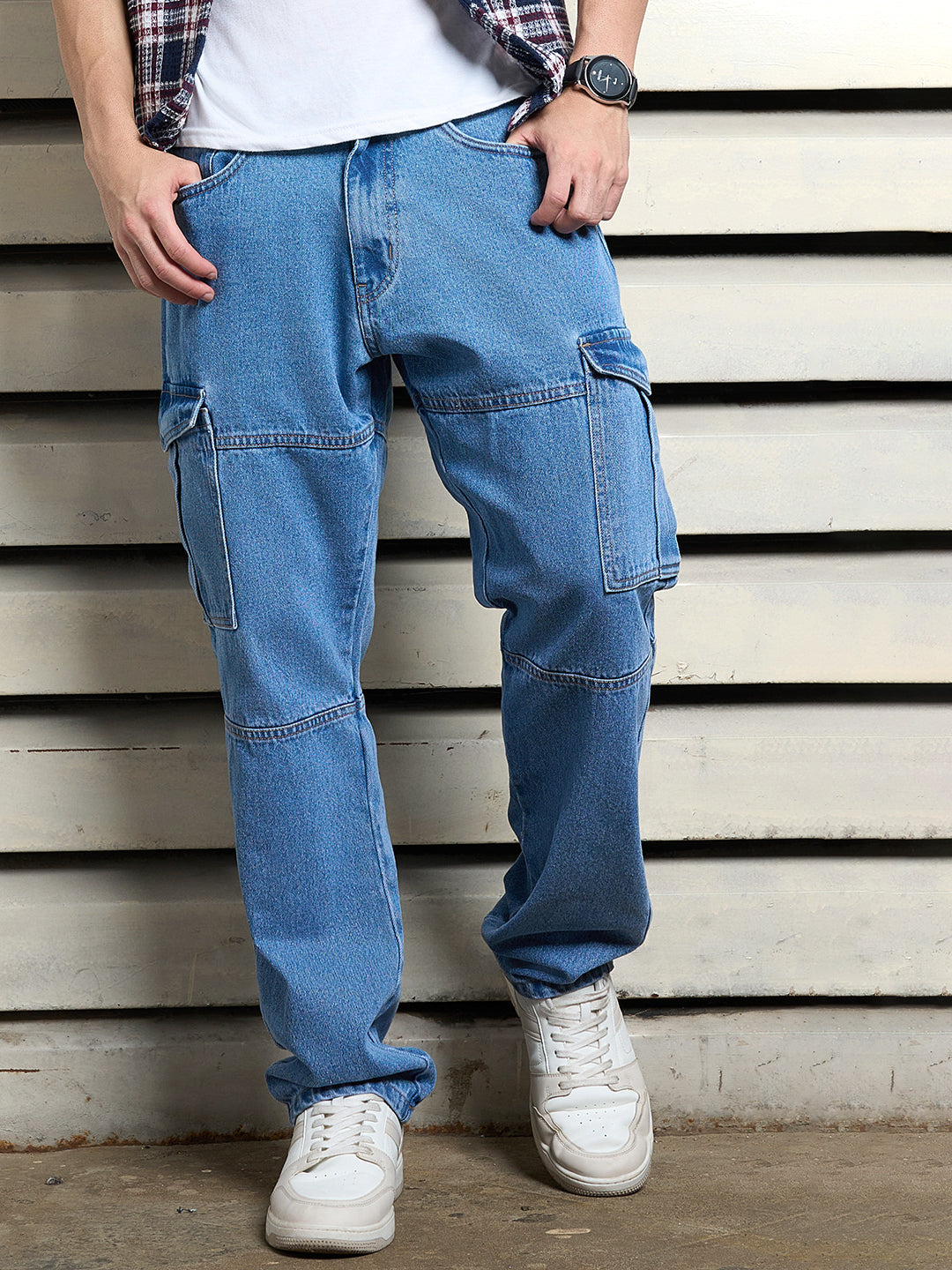 Men Cotton Straight Fit Mid-rise Non Stretchable Jeans