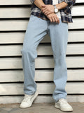 Men Straight Fit Mid-Rise Clean Look Pure Cotton Jeans