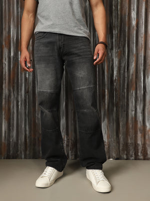 Men Washed Cotton Tapered Fit Mid- Rise   Jeans